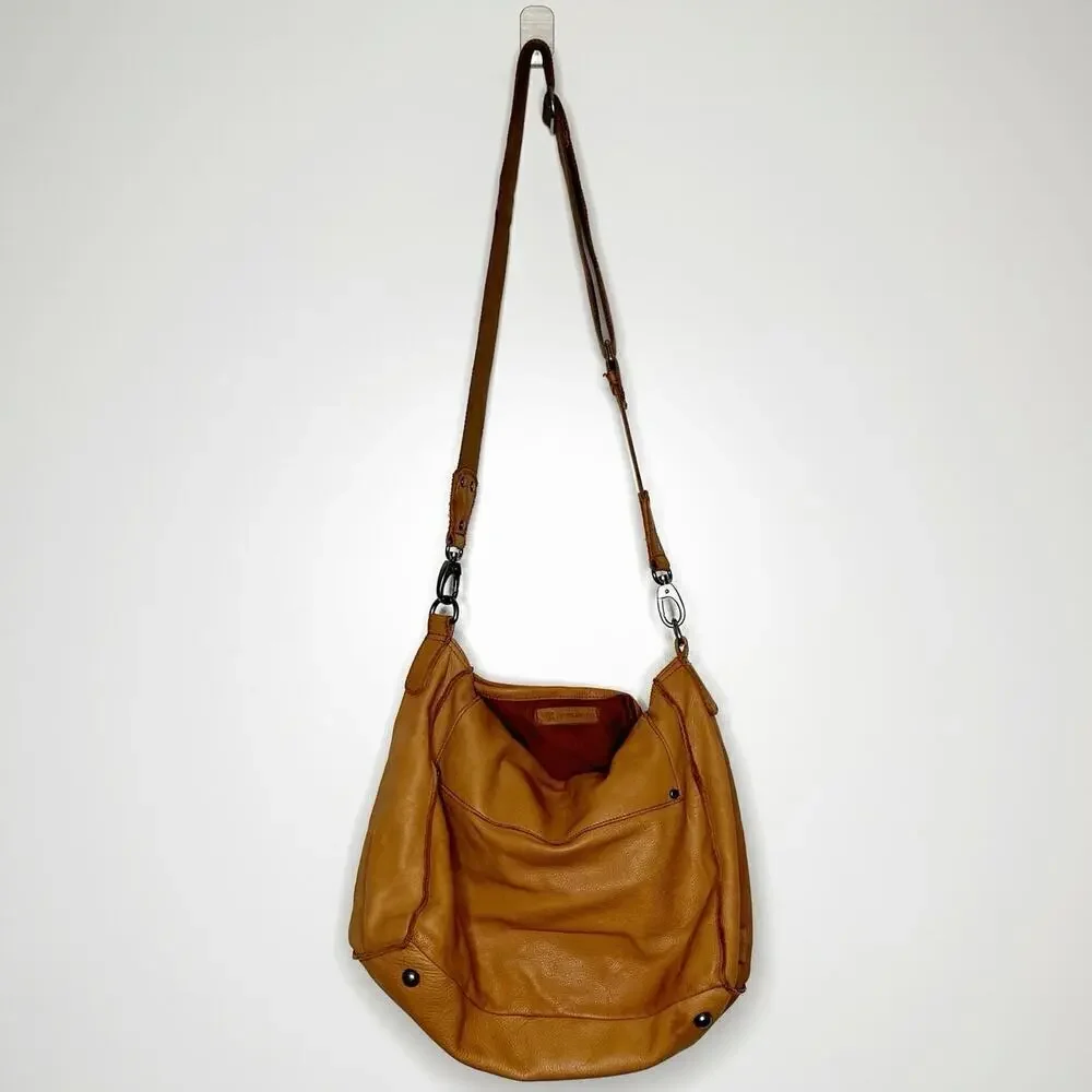 Vanessa Bruno Cowskin Leather Bag Cognac